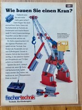 fischer technik Kran hobby fischertechnik Original 1984 Vintage Advert Werbung