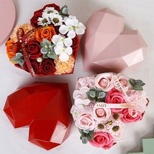 Herz Seife Blume Geschenkset Elegant Rosenblüten Baddeko Romantisch Geschenkbox