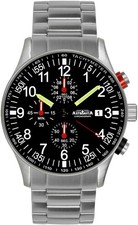 Astroavia  Herrenuhr Chronograph Edelstahl massiv Quarz Armbanduhr 