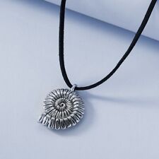 Coole Halskette 50cm | mit Metall Fossil Schmuck Anhänger als Ammonit Schnecke