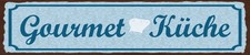 Blechschild 10x46 cm Gourmet Küche Kochmütze Deko Geschenk  Schild