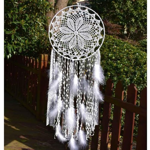 Traumfänger boho stil weiß - traumfänger,