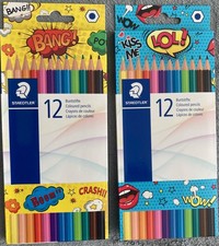 2x 12er-Set Buntstifte Packungsmotiv Comic Staedtler Zeichnen Malen Schule