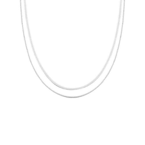 Doppel halskette glatt design - glatt,