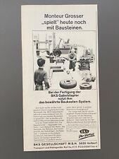 BKS Gabelstapler Velbert Baukasten System 1968 Vintage Ad Werbung Reklame