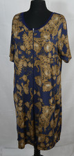TRAUMHAFTES Stretch Kleid Blau Blumen mit Reißverschluss vorne Größe 46/48 TOP!