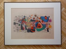 JOAN MIRO Lithographie "Ceramiques" Litho 1974 signiert im Stein gerahmt