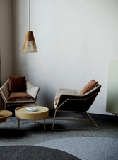 Farbflut Pendelleuchte aus Holz CONO Natur  E27 mit Kabel Schwarz 150 cm Neu