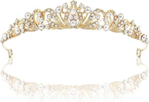 Gold kristallkrone strass - gold,