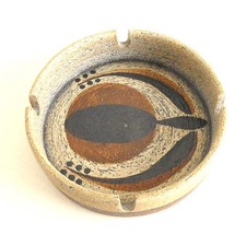 Vintage Keramik Aschenbecher Sgrafo Schale signiert 70er Jahre