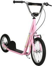 HOMCOM Roller Kinderroller Mit Luftreifen Handbremse, 16 Zoll Tretroller Höhenve