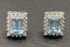 Blautopas Ohrstecker  925er Silber