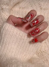 Spicy press on nails handmade