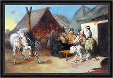 Pred cardou In front of a pub Mihaly von Munkacsy Pferd Gasthaus Faks_B 02897