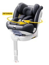 Grau ISOFIX Autokindersitz Autositz 360° Drehbar, 5-Punkt-Gurt, 9-36 kg Fourward