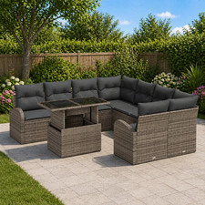 9 tlg Gartenmöbel Set Poly