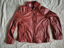 Herrenlederjacke "Milestone", rot-braunes Lammnappa, Gr. 52-neu-