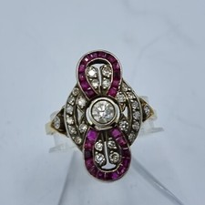 D45# Art Deco Diamant Rubin