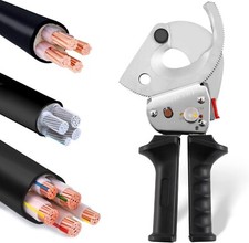 NEWTRY Ratschenkabelschneider 500mm² Kupfer/Alu Drahtschneider,versenkbarem Grif