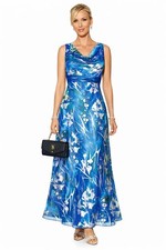 LANGES ABEND KLEID BLAU GR