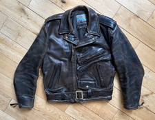 Aero Black Vintage Horse Hide Leather Motorradjacke - Gr. '42' M/L