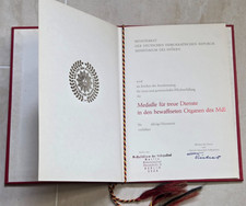 DDR Volkspolizei Blanko Medaillen Umschlag Polizei Berlin 1970er VoPo SchuPo