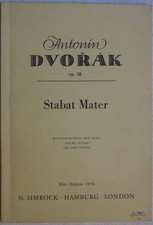 Antonin Dvorak / Joseph Zubaty, Stabat Mater Op. 58. Klavierauszug mit Text.