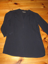 Montego Bluse Gr.38 blau navy Knöpfe Viskose? locker fallend 3/4 Ärmel