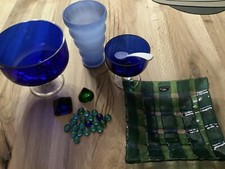 Glasschalen, Vase, Glassteine