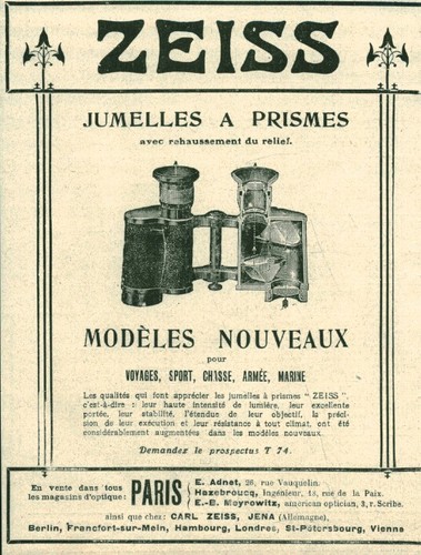 Reklame altes zeiss prismen - reklame,