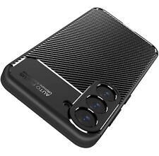 Hülle für Samsung Galaxy S25 Schutzhülle Silikon Case Schwarz Cover Carbon Optik