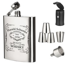 7-tlg. Edelstahl Flachmann Set