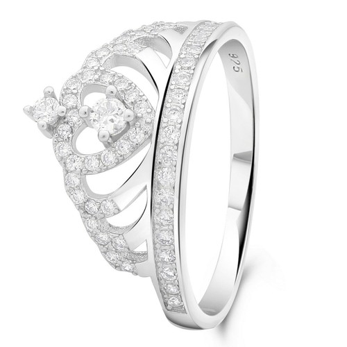 Kronenring cocktailring 925er - kronenring,