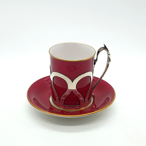 Aynsley rote porzellan tasse - tasse, &