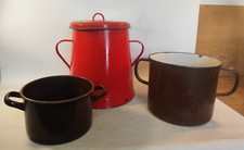 Set Emaille Pflanzgefäß