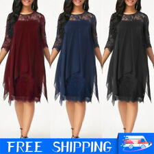 Damen Spitze Midikleid