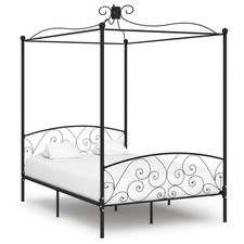 Himmelbett-Gestell Schwarz