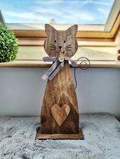Dekofigur Katze aus Holz