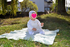 Taufkleid langärmlig von GYMP weiß/gold Gr. 68 + Leggins Gr. 74 + Mütze WIE NEU