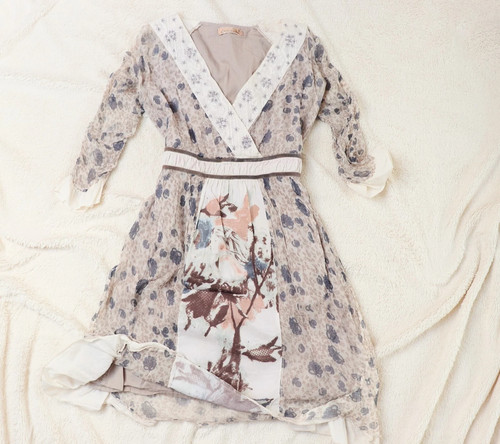Ecru taupe cream chiffon - taupe,