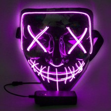 Halloween Maske LED lustig Grimasse Karneval Party Licht Dekoration