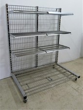 Chromregal 5x Regale Supermarkt 1,30m chrom Rollen 4 Etagen rollbar 4 Etagen