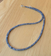 Edelstein Kette Saphir burmablau 925er Silber 42cm