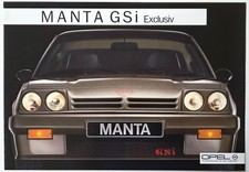 Opel Manta GSi Exclusiv Prospekt 4/85 1985 neuwertig deutsch Original - Manta B