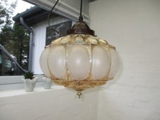 Tolle schwere Hängelampe tolles dickes verziertes Kristallglas Durchmesser 30 cm