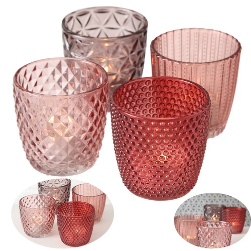 Glas teelicht halter set - glas, teelicht-halter