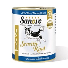 6 x 800 g Sensitiv PLUS Bio-Rind Menü mit Bio-Gemüse für Hunde mit Leishmaniose