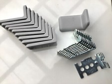 10 Winkel Haefele Möbelwinkel 5x2,5cm Stuhlwinkel Abdeckkappen grau Eckwinkel 