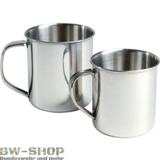 MILITÄR TRINKBECHER EDELSTAHL 300ml / 500ml BW ARMY OUTDOOR BECHER CAMPING TASSE