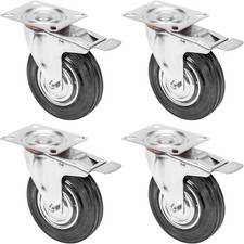 HMF Schwerlastrollen mit Bremse aus Vollgummi 75mm Transportrollen Lenkrollen